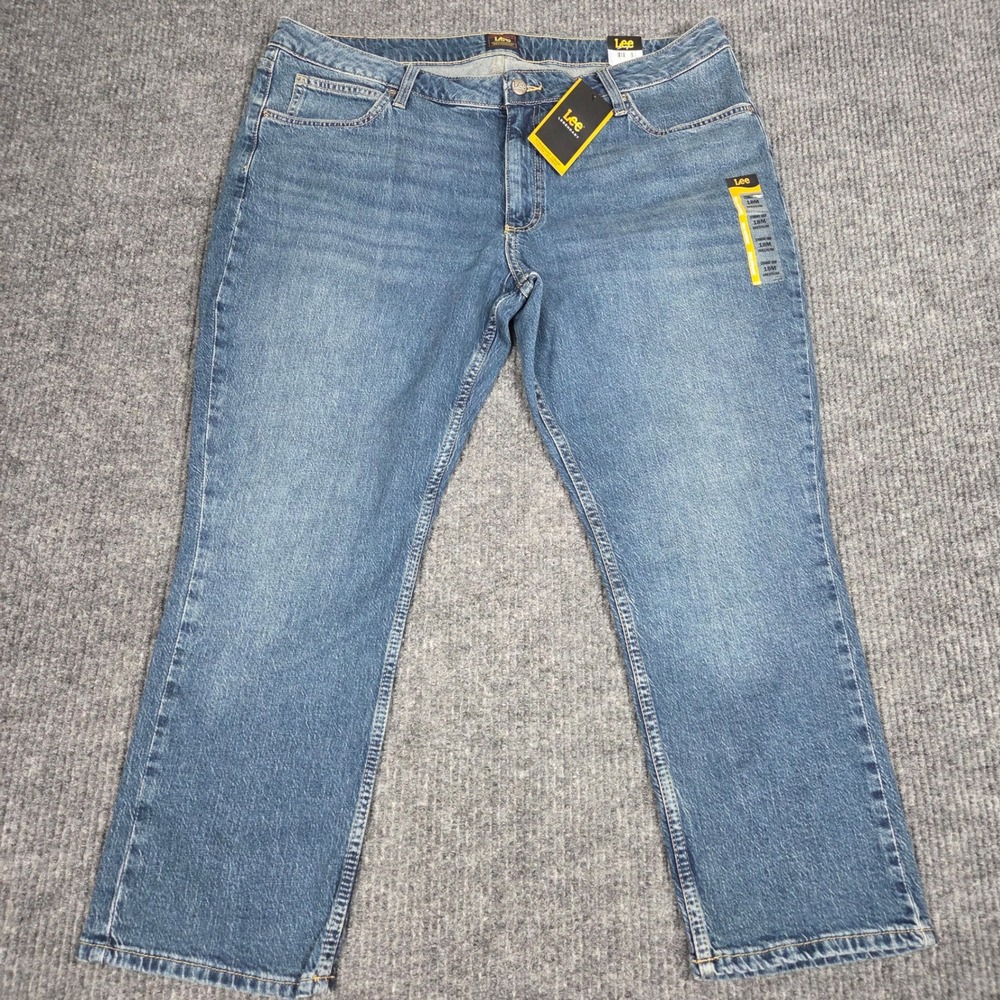 Lee Legendary Straight Crop Mid Rise Jeans Indigo Quilt Size 18M NWT 112362099